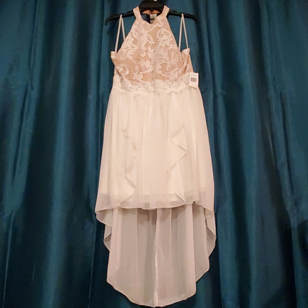 White and beige dress